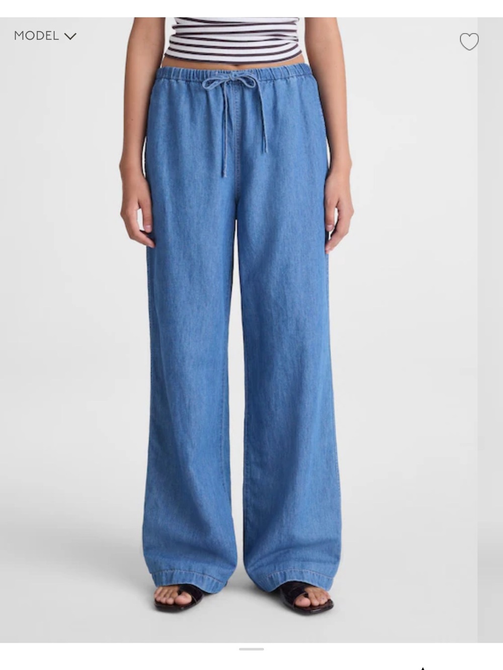 Madewell Chambray Wide-Leg Drawstring Pants